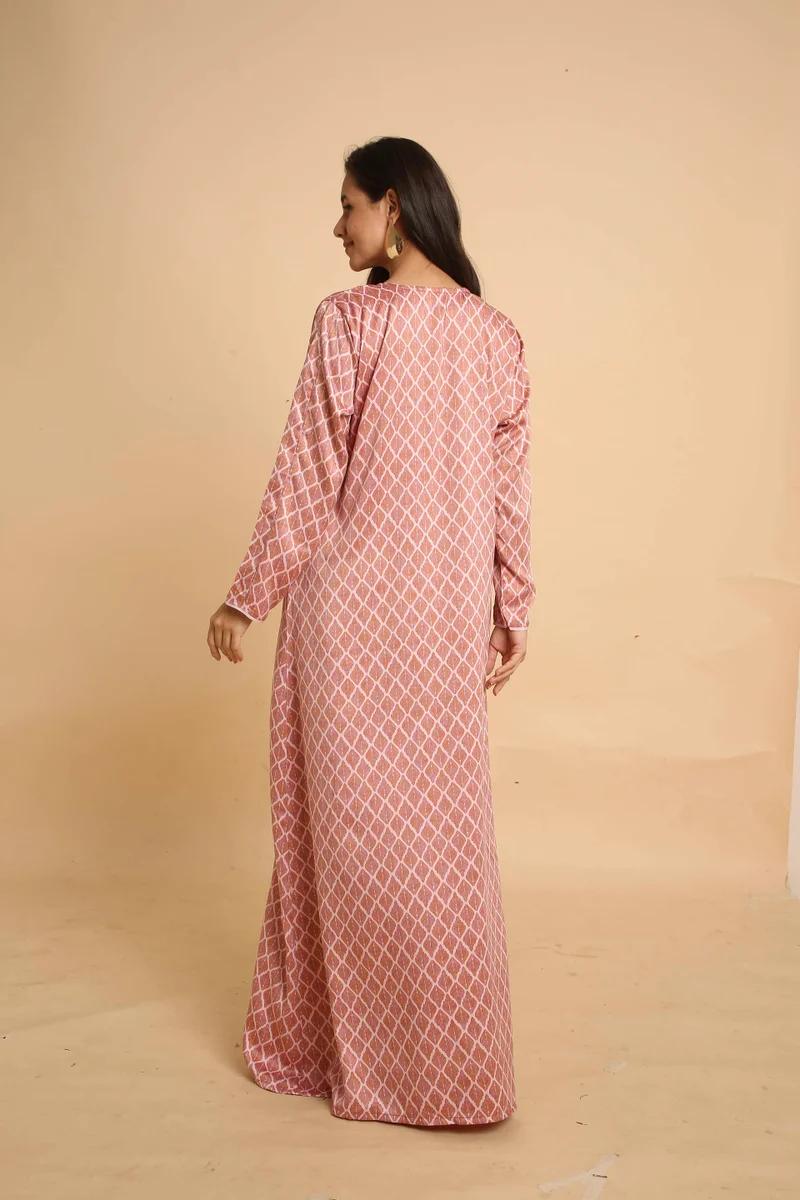 HANA & SARA Modest Arabic Jalabiya Dress with Elegant Long Sleeves Design